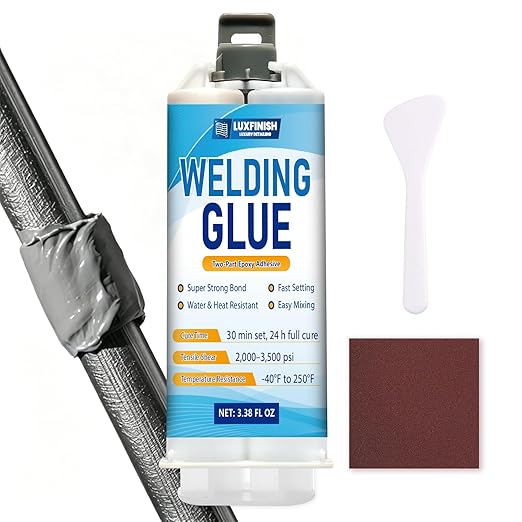 Cold Weld Epoxy Kit Industrial Strength Heavy Duty Casting Adhesive & Metal Repair Putty - Super Fast Waterproof Heat Resistant Fills Cracks Holes for Metal Plastic Concrete Ceramic - 3.4oz AB Tubes