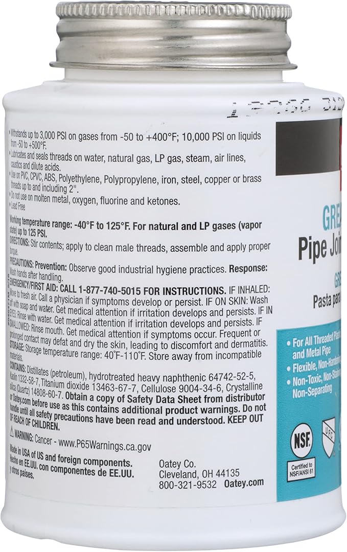 Oatey 31262 Great Blue Pipe Joint Compound, 8 fl.Ounce