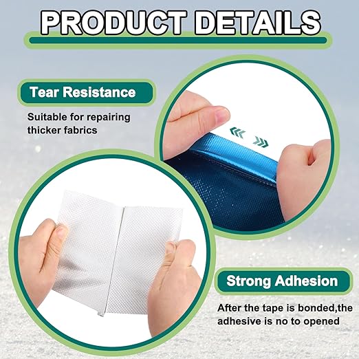 PATIKIL Awning Repair Tape 3-1/8" x 26ft Waterproof Canvas Tape High Adhesive Tear Repair Patch Kit for PVC Tarpaulin Tent Awning Fabric RV Sail Boat Cover, Blue