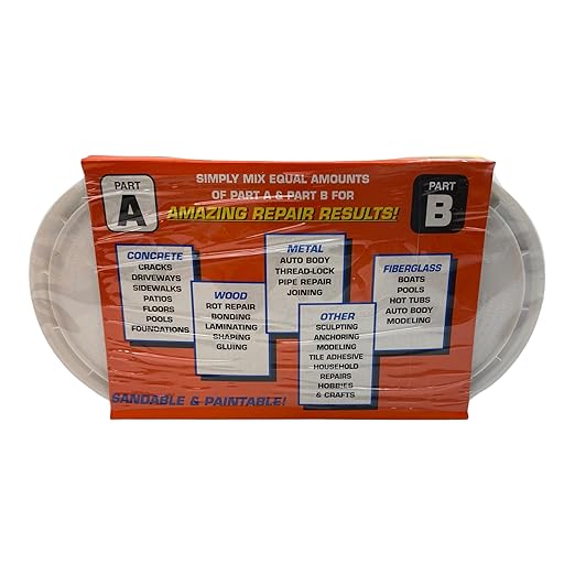 Polygem LCR Crack Sealer and Paste for Concrete Wall Leak Repair - High Strength 2 Component System Works on Concrete, Wood, Fiberglass, Metal, Plastic, Glass, and More