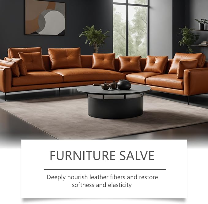 Leather & Furniture Repair Salve with Brush, Original Leathers Recoloring Balm Wood Cleaner, Wood Polish Wax, Household Upholstery Maintenance Kit for Home, Sofa, Car Seats