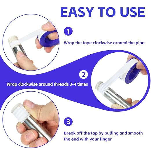 24 Rolls Teflon Tape for Plumbers, 1/2 x 520 Inches PTFE Thread Seal Tape, White Pipe Sealant for Shower Head, Water Pipe Sealing and Leak Prevention, Sealing Tape for Threaded Connections