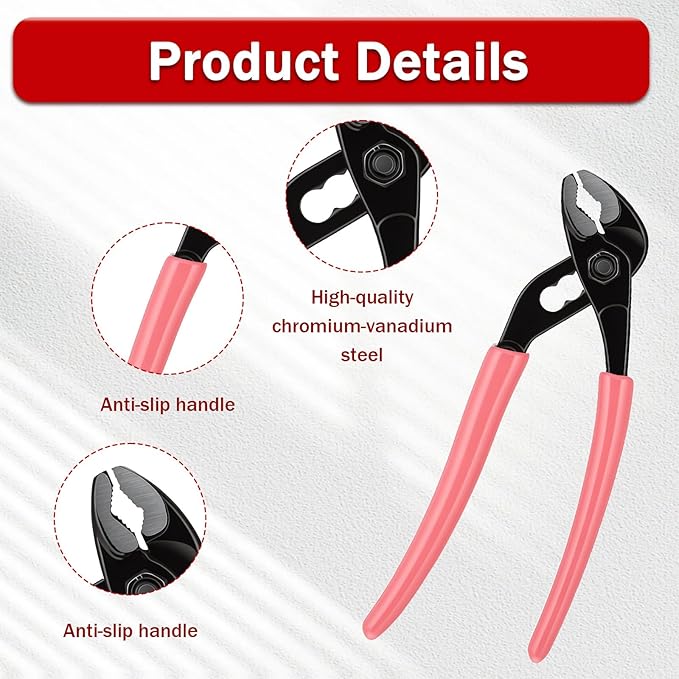 Water Pump Pliers, 5 Inch Fast Adjustable Pliers V-Jaw Tongue and Groove Plier Wrench Quick Release Tongue and Groove Plier for Water Pump,Home Repair,Plumbing,Gripping,Nuts,Bolts,Pipe,Fittings