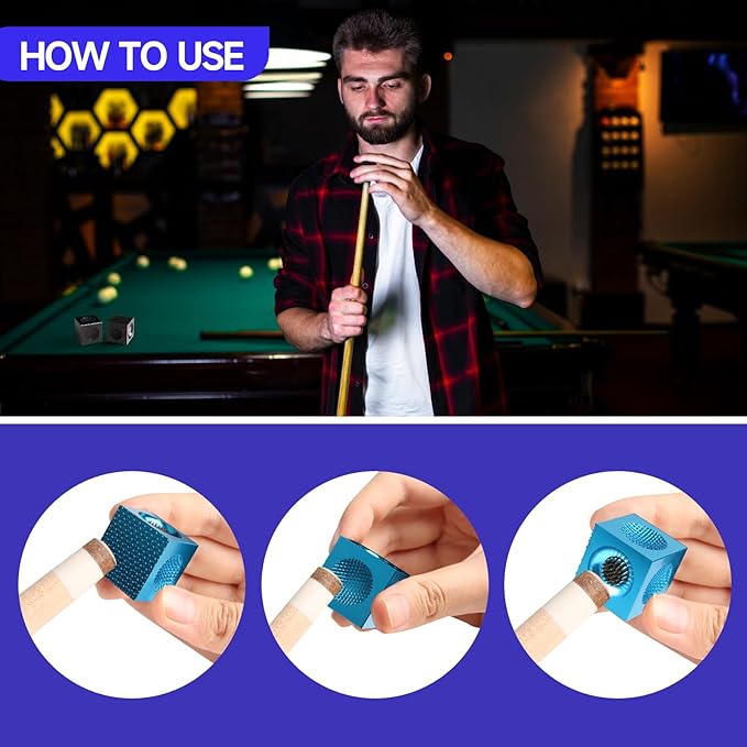 GSE Games & Sports Expert Billiard Pool Cue Tip Tool, Stick Scuffer/Shaper/Aerator/Joint Protector Tool, Billiard Accessories