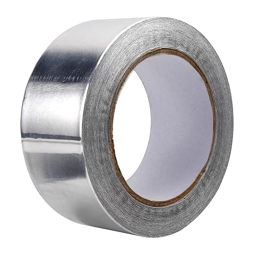 Aluminum Foil Duct Tape Heavy Duty, High Temperature Sealing and Patching 49 Yards, No Backing Paper, Adhesive Tape for HVAC, Air Ducts, Metal Repair, Foamboard, Insulation, Dryer Vent 1.97in