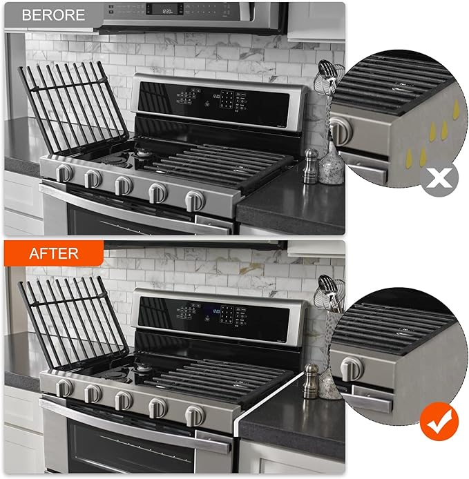 uxcell Stove Gap Covers, Kitchen Stove Gap Filler, Aluminum Oven Gap Cover 25.59 in Length, Heat Resistant and Easy to Clean, Protect Gap Filler Sealing Spills on Countertop Stove, Silver