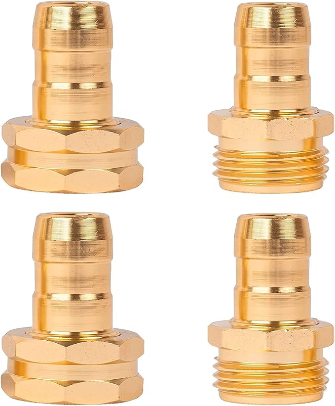 Hourleey Garden Hose Repair Connector with Clamps, Fit for 3/4" or 5/8" Garden Hose Fitting, Male and Female Hose Adapter Water Hose Repair Kit, 7 Set