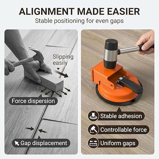 Floor Gap Fixer Tool,Laminate Flooring Tools,Heavy-Duty Floor Gap Fixer Tool,Suitable for Textured Wood,Tile Flooring&Laminate Flooring(Orange)