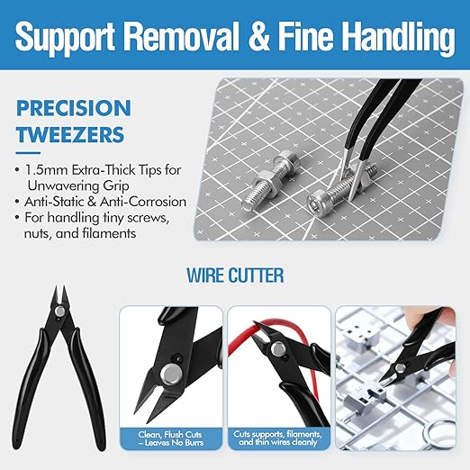 35Pcs 3D Printer Tool Kit Compatible with Bambu Lab A1-4X Nozzle Wiper, 4X Silicone Sock, Clog Poke, Scraper, Flush Cutter & Tweezers for 3D Printer Maintenance, Cleaning & Removal