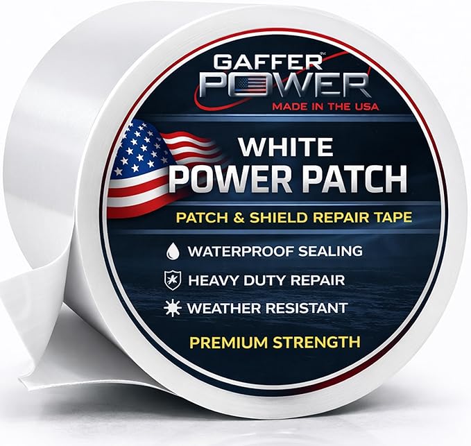 Gaffer Power White Butyl Seal Tape 4” x 5 FT – Waterproof Leak Repair Tape for Roof, Gutters, Pipes & RV – Flexible, Weatherproof, Made in USA