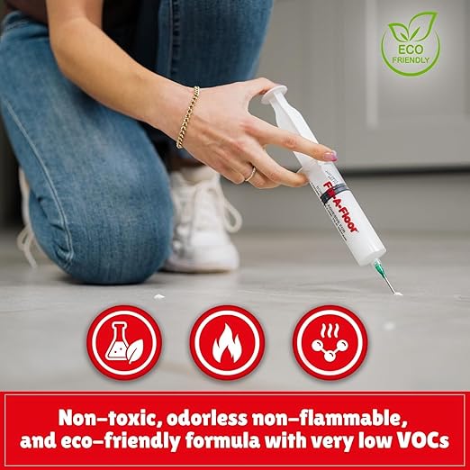 The Original Fix-A-Floor Loose Tile Repair Adhesive - Tile, Marble, Stone, Wood - Easy DIY Repair – Versatile Compatibility - 1 Gallon Jug – Comes with a Syringe Applicator