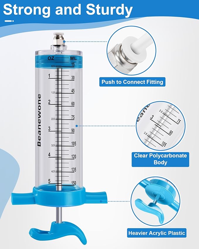 Tubeless Sealant Injector, 150ml Tire Sealant Injector for Stans Tubeless Sealant and Other NoTubes Tubeless Tire Sealant, and a Valve Core Remover Tool is Included Gratuitously