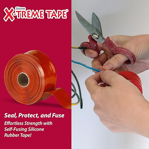 MOCAP Self-Fusing Silicone Tape - Heavy Duty Rubber Waterproof Tape for Hose, Plumbing, Electrical, Automotive, Outdoor and Household Repairs - Leak Proof, Insulating - 1-1/2 Inch x 10Ft Roll - Red