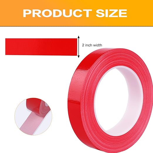 Red Duct Tape 1 Inch x 33 Yards, Heavy Duty Waterproof Repair Tape, Straight Hand-Tear Cloth Tape for DIY Craft, Camping Gear, Home Maintenance & Packing