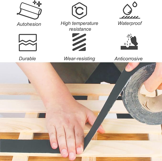 Dongxw Butyl JoistTape 2" X 50', 2 Rolls Joist Tape for Decking 2Inch, Waterproof Deck Joist Flashing Tape Protect Wooden Deck Beams