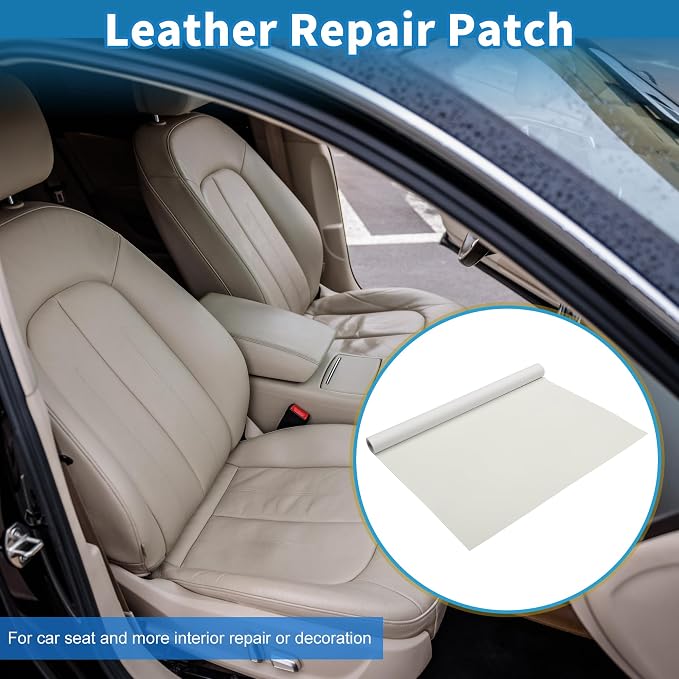 Self Adhesive Leather Repair Patch Strong Stickiness 19.6"x53.9" Leather Repair Tape PVC Faux Leather White 1 Pcs
