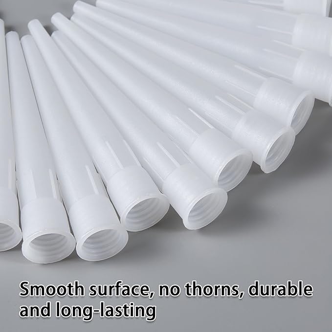 30Pcs Plastic Caulking Gun Extender - Caulk Nozzle Tips 4inch for Sausage Caulking Gun Application, Caulk Nozzle Tip Tool Easy To Use(White)