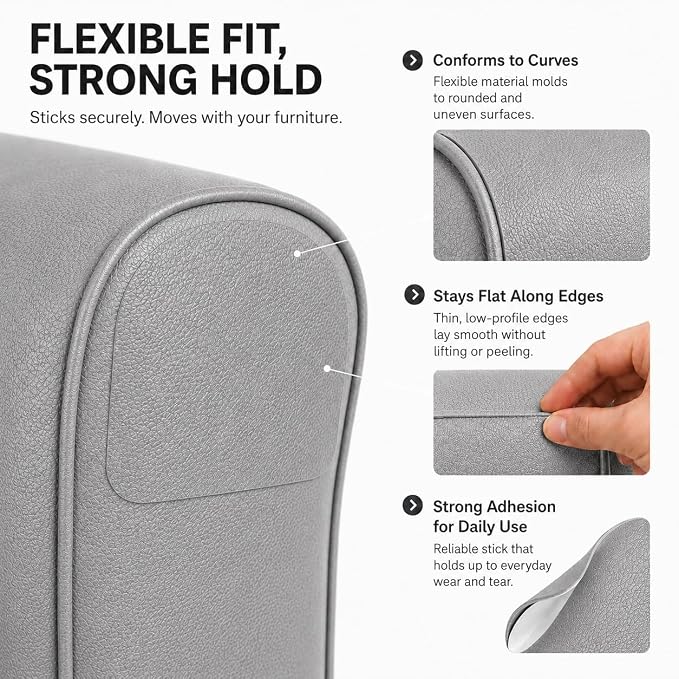 Self Adhesive Leather Repair Patch 24x54 Inch, Large Vinyl Repair Kit，Grey | Leather Tape for Furniture, Couch, Sofa, Car Seats. Waterproof, Strong Adhesion, Easy Cut Pleather Patch Waterproof Scratch