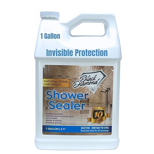 Natural Stone and Grout Penetrating Shower Sealer. Marble, Granite Travertine, Limestone. Protects the Surface from Damage and Build-up for up to Ten Years! (1 Gallon)