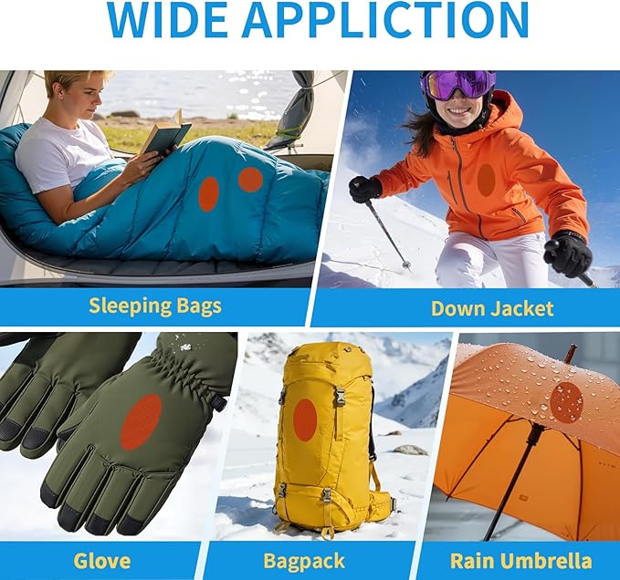 Waterproof Nylon Fabric Repair Tape Tent Repair Kit, 4pcs Outdoor Gear Tenacious Fix Tape, Self-Adhesive Fabric Patches for Clothes, Down Puffer Jacket, Tent, Sleeping Bag, Backpack, Orange