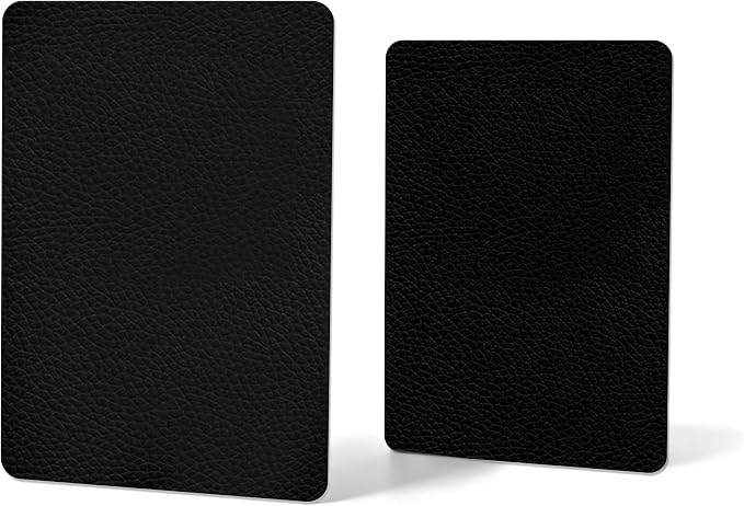Self Adhesive Leather Repair Patch,8x12 inch Vinyl Repair Kit,Leather Repair Kit for Furniture,Car Seat,Couch,Office Chair,2 Pcs Black