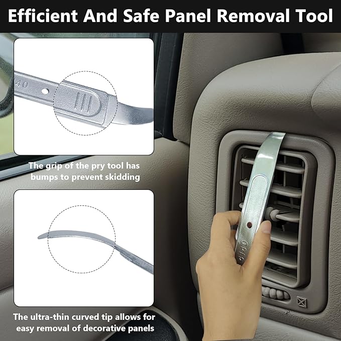 BFXM 4140 Pry Tool, Trim Removal Tool, Panel Removal Tools for Auto Trim, Interior Door Trim Pry Tool, Panel Popper Tool, Metal Pry Bar for Automotive Planes, Automotive Tools