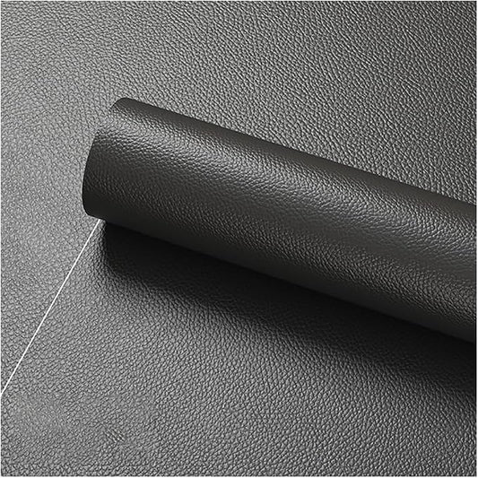 Faux Leather Repair Patch 19.7 × 19.7In,Dark Gray Self - Adhesive Leather Repair, 2.5MM Thick Upholstery Leather for Upholstery Crafts, DIY Sewing, Sofas, Furniture, Car Seats, Chairs(1Pcs)