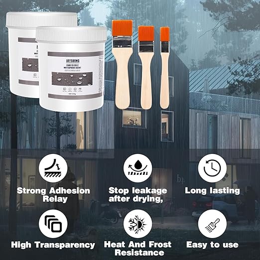 10.6 OZ (300g) Transparent Waterproof Coating,Super Strong Waterproof Anti-Leakage Agent,Waterproof Insulating Sealant,Invisible Waterproof Agent Roofs,Walls, Garden,Bathroom,Kitchen Indoor (1)