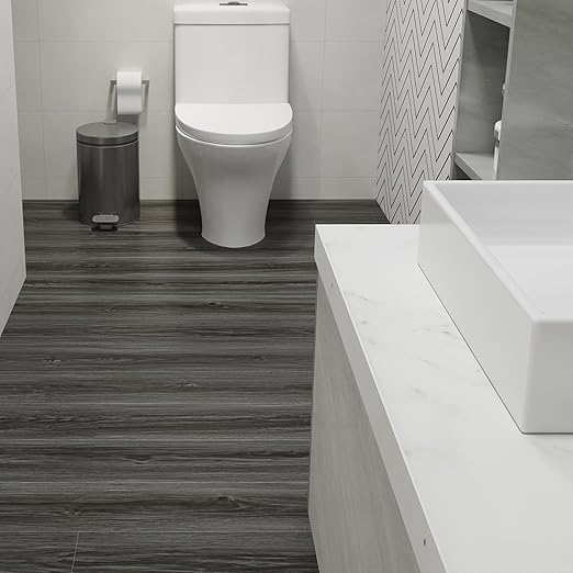 Wood Grain Peel and Stick Floor Tiles – 11.8” Width, Full Roll Length of 590" – Versatile Design for Any Space, Light Color Self Adhesive Vinyl Flooring, Waterproof and Non-Slip Features