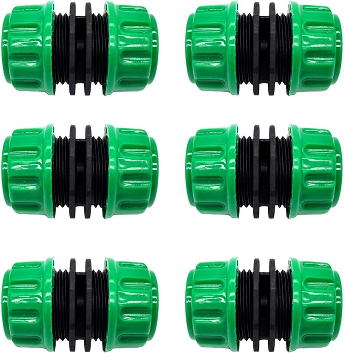 BlingKingdom 6pcs Hose Repair Connector Extender for Join 1/2 inch Garden Hose Pipe Quick Repair Connection Plastic Garden Hose Joiner Splicer Leakproof Design（Green）