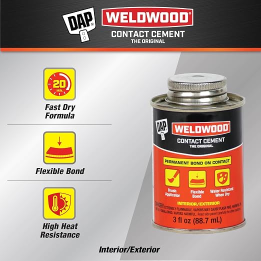 DAP Weldwood Original Contact Cement, Tan, 3 Oz (7079800107)