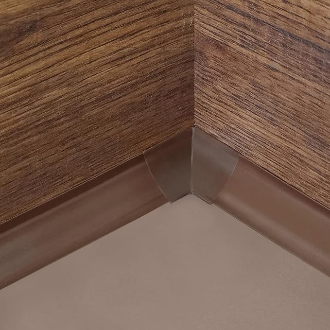 InstaTrim Inside Corners - 10 Dark Brown 3/4" Wide Caulk Strip Inside Corner Pieces - Trim for Inside Corners - Paintable