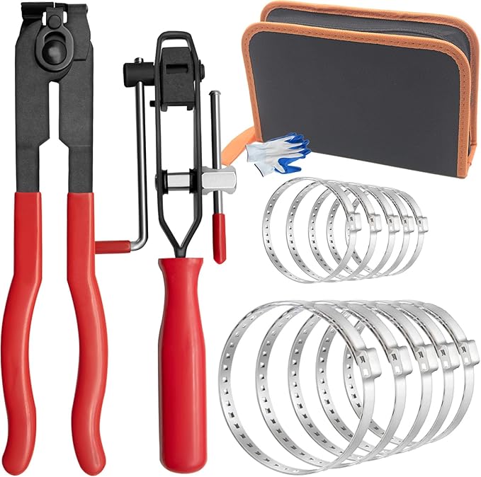 CV Joint Boot Clamp Pliers Atv Axle Boot Clamp Pliers Cv Banding Tool With 10 Crimp Bands -Ear Type Extension For Most Cars