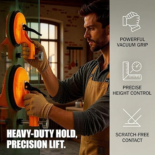 2026 Floor Gap Fixer Tool, Professional Adjustable Height Setter with Heavy-Duty Rubber Suction Cup & 2 PCS Sticky Pads, Tile Leveling System for Installation, Repair & Precise Seam Alignment (Yellow)