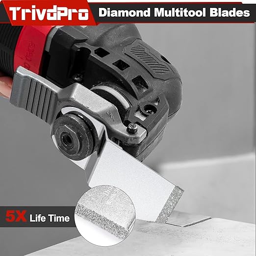 TrivdPro 15pcs Grout Remover Tool Carbide Oscillating Multi Tool Blades Diamond Grout Removal Blade Tools for Tile, Concrete, Masonry, Cleaning Mortar