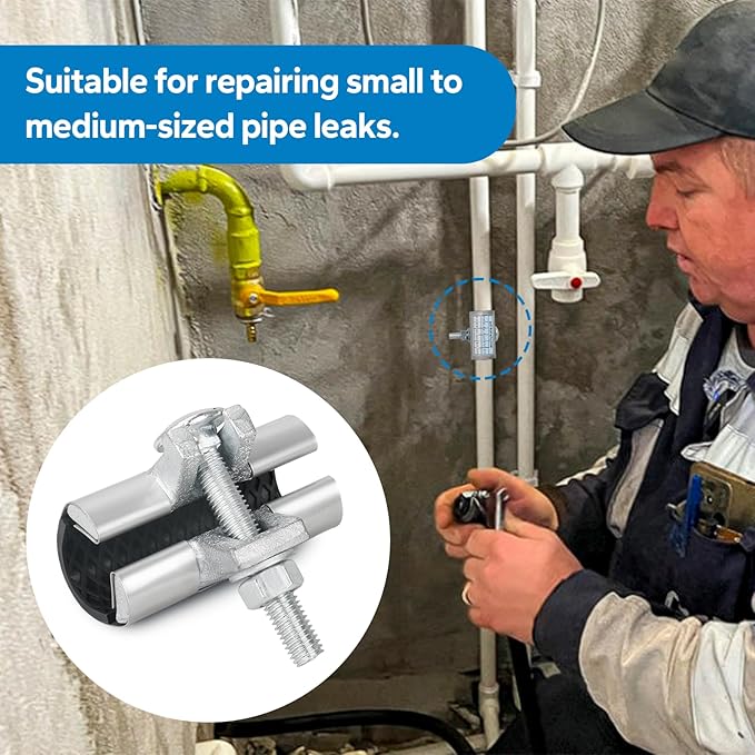 1” X 3” inches pipe repair clamp, Stainless Steel Clamp with one Bolt, repair water pipe leak or copper pipe leak repair kit(26-30MM)