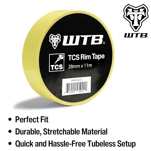 WTB Tubeless Bicycle Rim Tape (28mm x 11m) Easy Tubeless Setup & Airtight Seal, Compatible with All Tubeless Rims