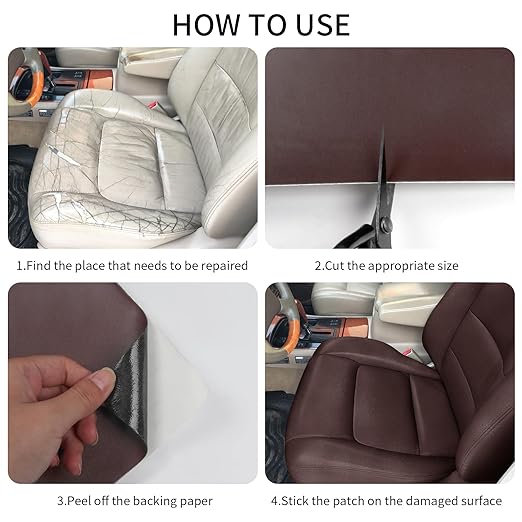 BSZHTECH Leather Repair Tape Self-Adhesive Leather Repair Patch for Couch Furniture Sofas Car Seats Advanced PU Vinyl Leather Repair Kit(Coffee, 23.6X79 inch)