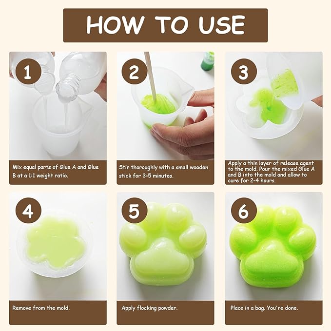 GDDP Taba Squishy Kit, DIY Squishy Making Set with 17.6 oz Liquid Silicone, Animal Molds, Color Pigments, Flocking Powder and Tools, Make Your Own Soft Toys Craft Gift for Teens & Adults