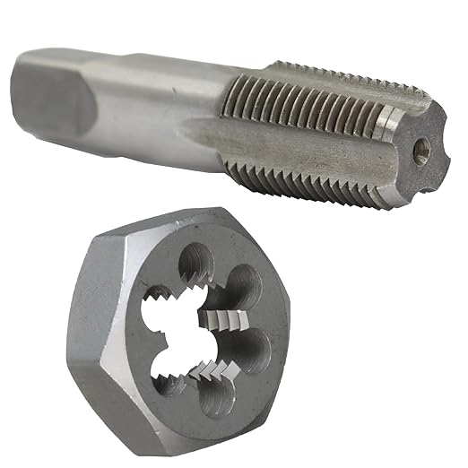 Drill America 1/2" NPT Pipe Tap and Die Kit, Carbon Steel Pipe Tap and Pipe Die - Hex Shape, POUT Series