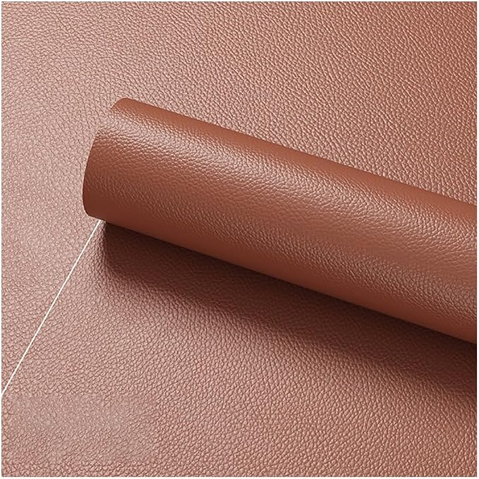 Faux Leather Repair Patch 19.7 × 39.4In,Light Brown Self - Adhesive Leather Repair, 2.5MM Thick Upholstery Leather for Upholstery Crafts, DIY Sewing, Sofas, Furniture, Car Seats, Chairs(1Pcs)