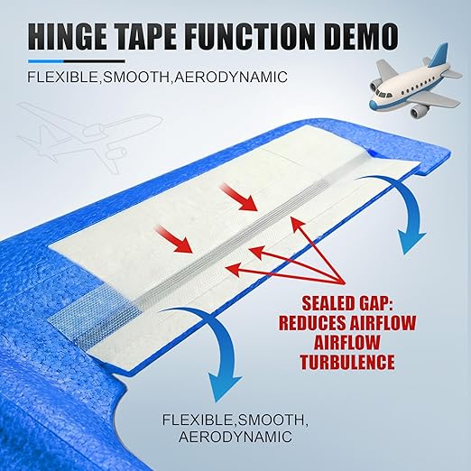 2" x 10 Yards Foam RC Plane Hinge Tape, Model Airplane Hinge Control Surface Tape for Aileron Elevator Rudder, Flexible Transparent Adhesive for Foam RC Airplane Repair, 1 Roll