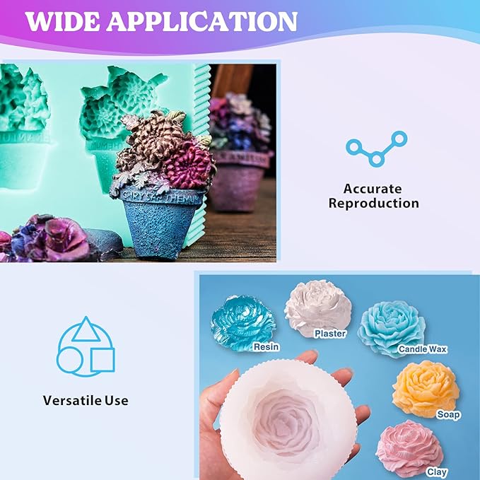 LET'S RESIN Silicone Mold Making Kit 64oz/4lbs,Non-Toxic Mold Making Silicone Rubber,Silicone Mold Maker,Clear Liquid Molding Silicone Kit for Resin Molds, Silicone Molds Making