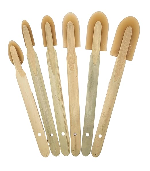 JMIBASIC Caulk Smoothing Tool Set - Corner & Narrow Area Spatula for Precise Sealing - Assorted Size Silicone Sealant Applicator - Premium Rubber Finisher for Grout Application_Wood (6 Size (Large)