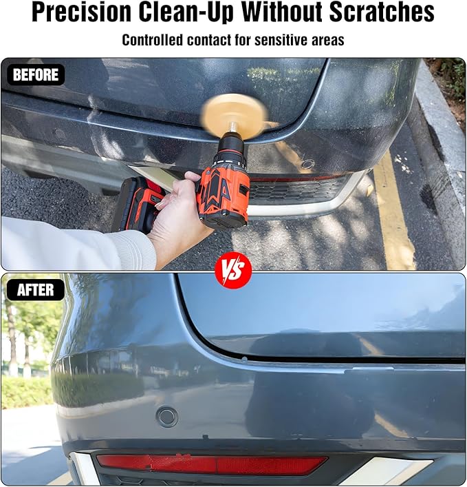Eraser Wheel Decal Remover Tool Kit, 3 Upgraded Rubber Wheels with Razor Blade Scrapers & Drill Adapters, Removing Adhesive Stickers Vinyl Pinstripes Emblem Label Glue for Car Truck RV