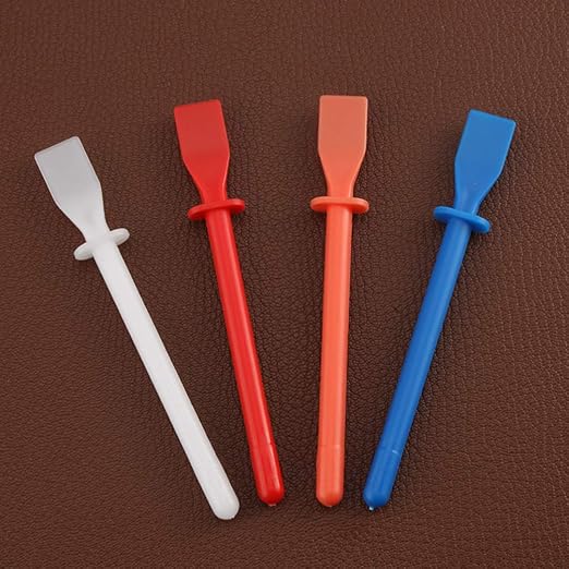 Healifty 6Pcs Silicone Glue Spreader Applicator Tool Kit, Flexible Plastic Adhesive Spatula Scraper Brush Set for Woodworking, Leather, Book Binding and Resin Crafts