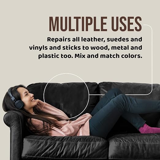 MastaPlasta Original Self-Adhesive Leather Patches for Furniture Repair - Beige 11" x 8" (28 x 20 cm). Upholstery-Quality Patch for Leather Chair, Leather Patch for Car Seat Repair