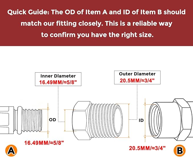 Pack of 5, 1/2" Male G to 3/8" FeMale NPT Solid 304 Stainless Steel Hex Bushing, Hose Fittings Adapter Reducer for Pipe Leak Repair, Bathroom Remodeling, Tool Extensions