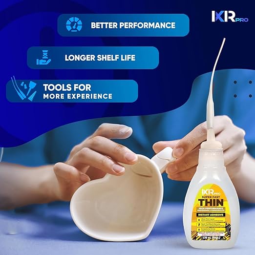 CA Glue Thin Viscosity Kit (3x1.75 oz.) Cyanoacrylate Glue, Super Glue for Precision Repairs, Wood, Plastic, Model Building, Crafts, and 3D Printing, Fast-Drying Adhesive for Tight Spaces and Cracks