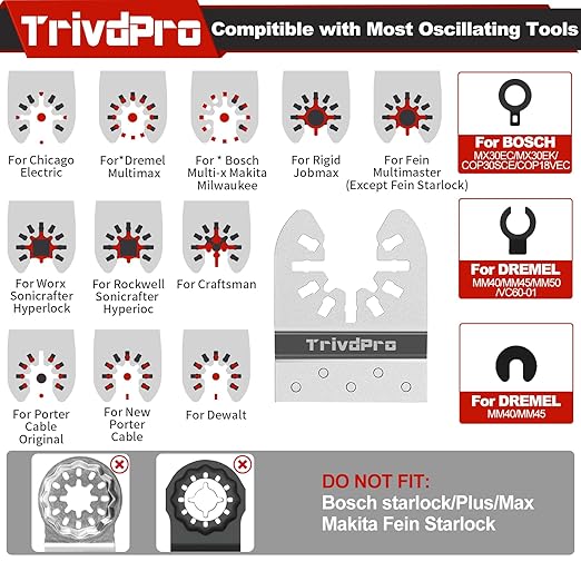 Grout Removal Tool Blade for Oscillating-Tool - TrivdPro 14pcs Grout Remover Diamond Oscillating Blade for Tile, Concrete, Masonry, Cleaning Mortar